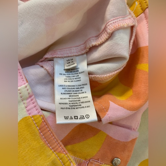 Free People Crvy Wild Honey Printed Flare Jeans Sz 29 - Picture 5 of 5